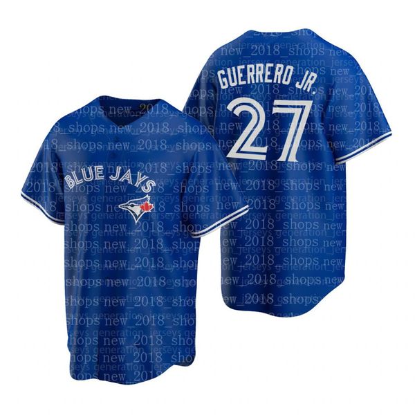 

27 vladimir guerrero jr. 4 george springer jerseys toronto blue jays baseball 11 bo bichette marcus semien custom cavan biggio, Blue;black