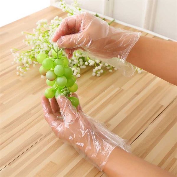 

pairs factorygfgcthickening film disposable membrane pe plastic 50 food grade transparent gloves
