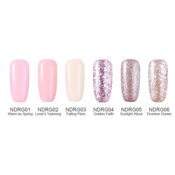 

nicole diary rose gold nail gel glitter led uv gel sequins soak off gel nail polish vernis semi permanen jllkdn, Silver;gold
