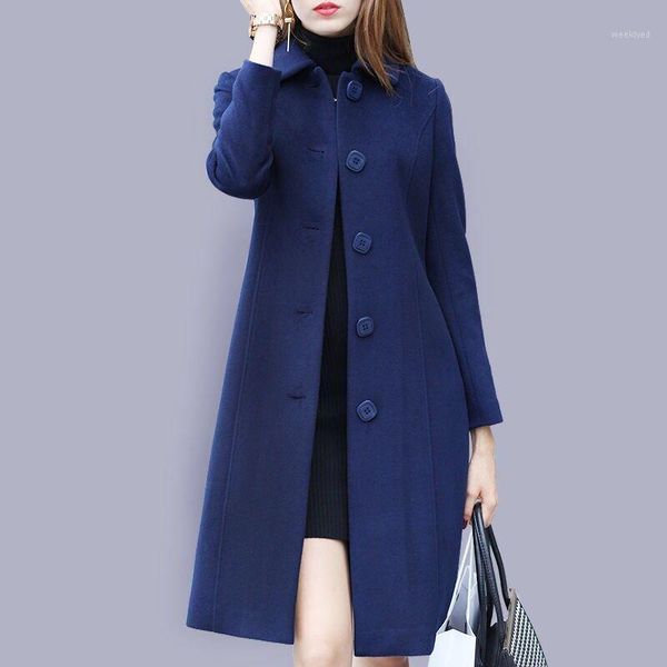 

thick and thin options 2021 fashion vintage stylish thick warm coat women long sleeve pockets winter female outerwear chic 1, Black