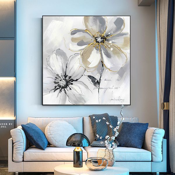 

canvas painting square plants and flowers mural printed canvas art prints wall art home decor poster pictures for living room bedroom l