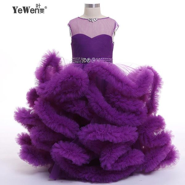 

2020 cloud little flower girls dresses for weddings baby party frocks children images dress kids prom dresses evening gowns, Red;yellow
