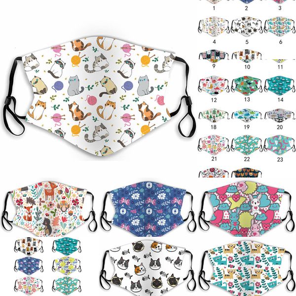 

kid cartoon pm2.5 anti-fog haze dust protection washable hanging ear type baby mask butterfly and flower dinosaurs face masks 4 nbe5u