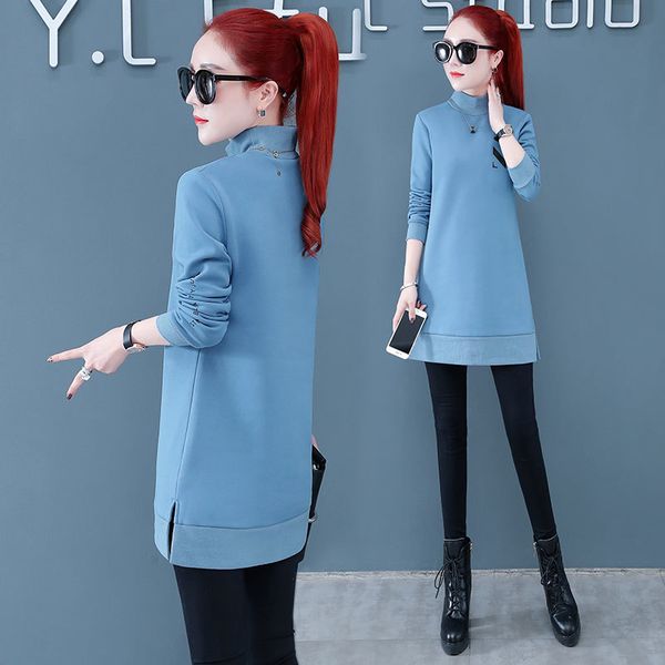 

mid length long style women's sweater in autumn and winter, Black