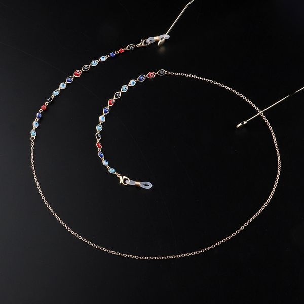 

fashion simple turkish eyes multi color beads hand chain sunglasses with metal eyeglasses chain fashion chic neck chain h jllfge