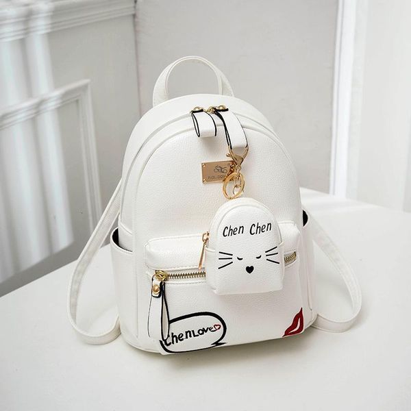 

shoulders both woman pu skin all-match personality leisure time student mini- small backpack tide