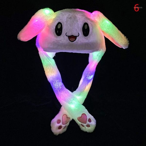

new funny hat kids lighting hat ears plush ears can move cap children shine winter warm party for women men1, Blue;gray