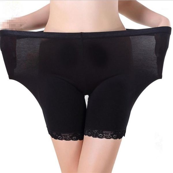 

puls size women lace safety short pants summer under skirt shorts breathable short tights for dress1, Black;pink