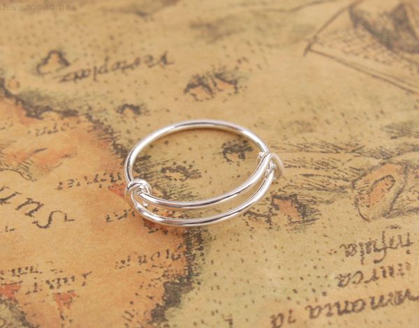 

expandable fashion silver plate metal 5 wire factory rings #92297