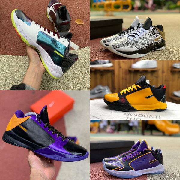 

2020 zk5 kb5 5s bruce lee protro basketball shoes 5x champ lakers purple gold 2k20 chaos mamba zoom zk 5 v mens designer sneakers tennis
