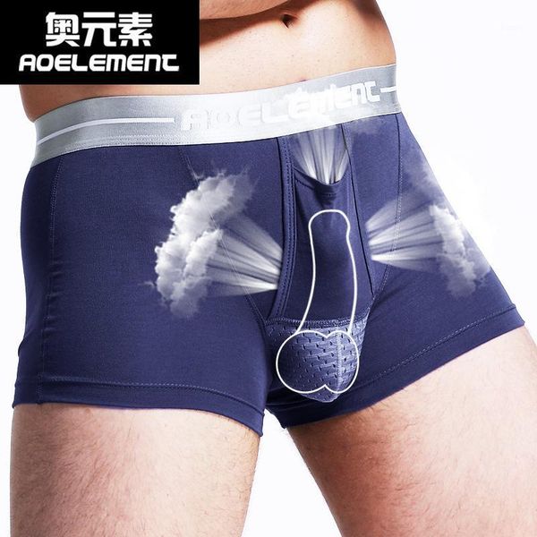 

nice price men's boxers short health underwear scrotum sac bag physiological health care boxer modal u convex separation boxer1, Black;white