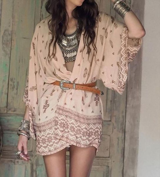 

summer women long kimono summer boho floral printed shirts ladies casual chiffon blouses kimono cardigan n, White