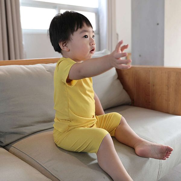

drop refrhing minkymom candy summer rayon soft multicolor children's home wear pajamas suit for boys and girls 0gyc, Blue;red