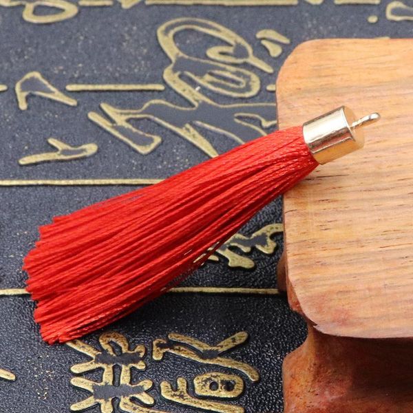 

10pcs 6cm alloy metal caps small tassel fringe pendant diy crafts jewelry curtain hang ice silk tassel trim key decor materials h bbywkv