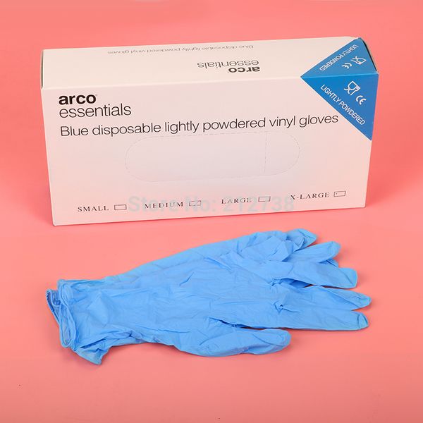 

factory0rvw100pcs universal disposable nitrile home latex food garden gloves household cleaning blue/white