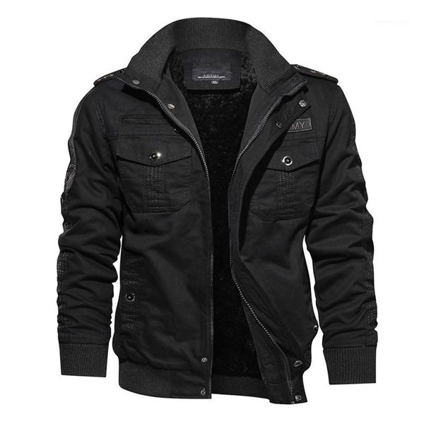 

2019 new men winter thermal tactical jacket casual bomber thick fleece jacket coat army pilot jackets cargo-g1, Black;brown