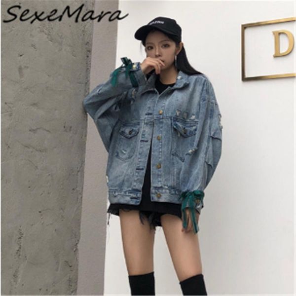 

loose regual fashion denim jacket plus size 2020 vintage blue spring bows floral denim jacket women1, Black;brown