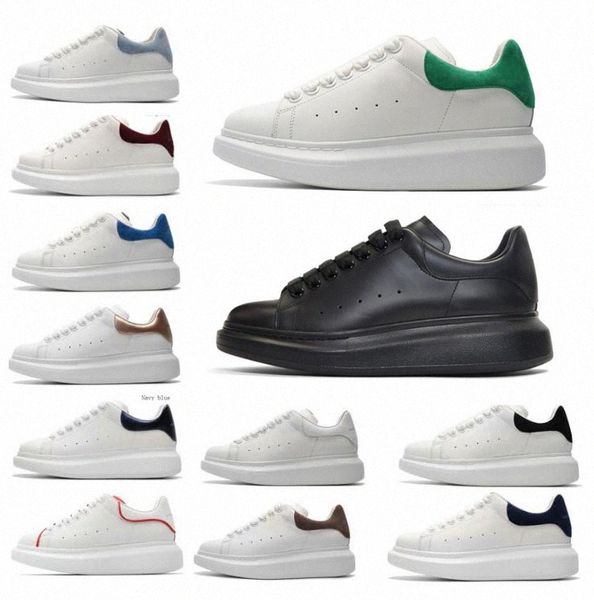 

2021 men platform genuine leather women blue velet back white trainers comfort pretty girl casual shoes b13z#, Black