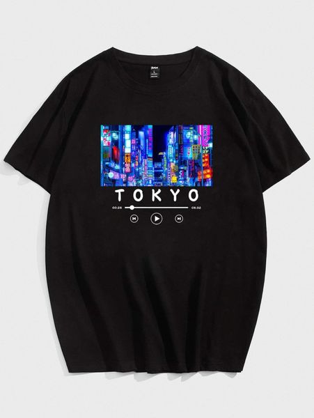 

romwe guys letter graphic tee n0xp#, White;black