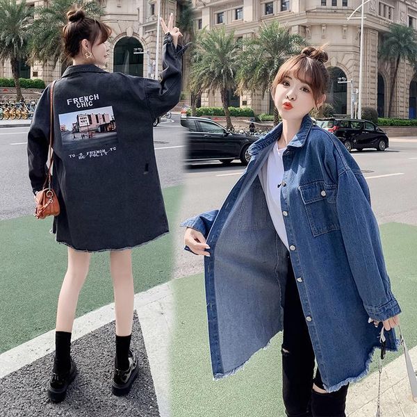 

2021 jacket denim 2021 fashion loose real sfor men and women with letters, Black;brown