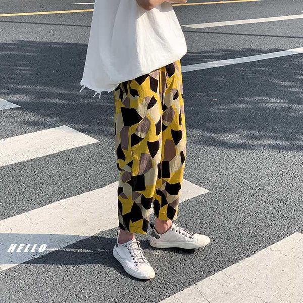 

2020 summer new linen wide-leg pants casual loose comfortable nine-point pant korean harem pants thin section1, Black