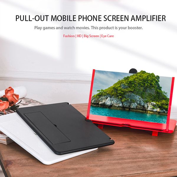 

10 inch high definition mobile screen amplifier folding desk holder magnifying bracket for movie game phone