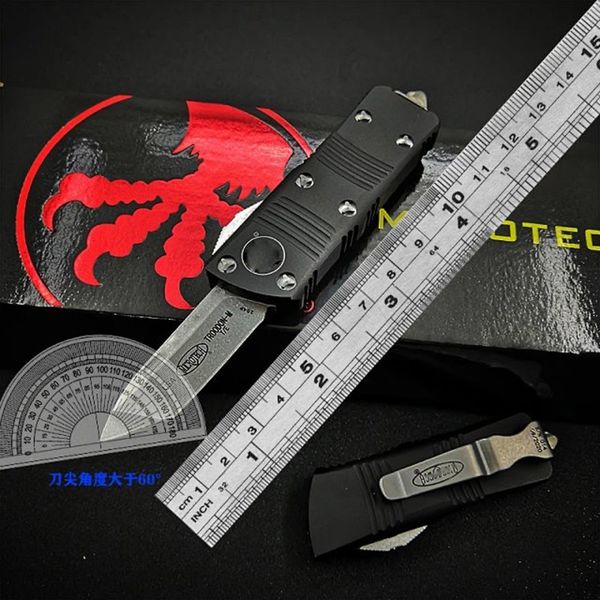 

microtech combat troo-don d/e mini td automatic knife d2 blade survival edc tool camping outdoor hunting tactical pocket knives