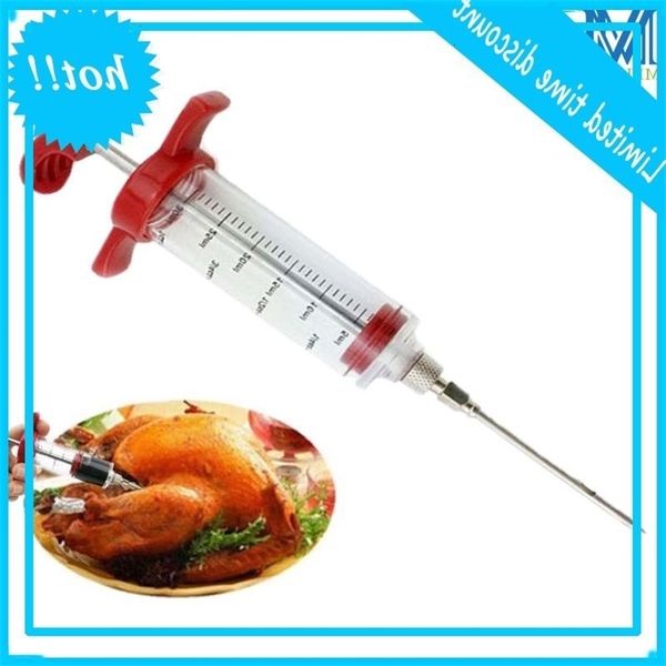 

kitchen syrings rust-steel needle meat marinade injector christmas roasted turkey aroma spray bbq sauce injection