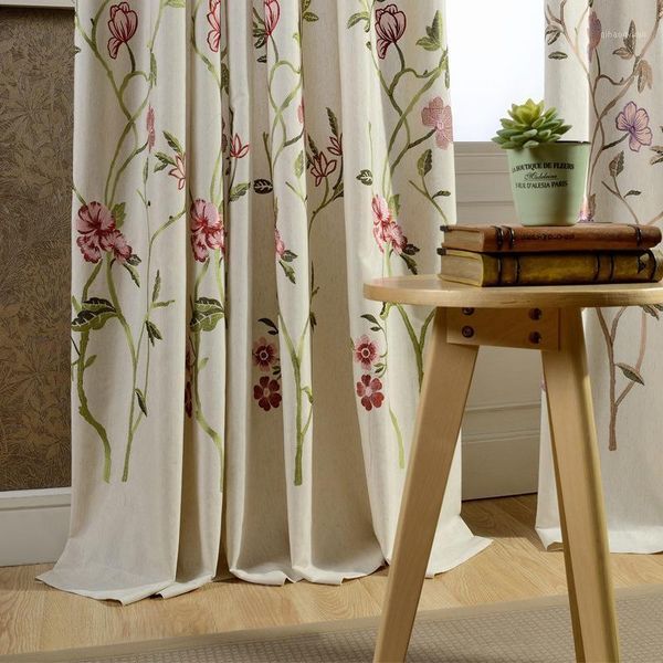 

curtains for living dining room bedroom cotton embroidery curtain fabric living room bedroom study curtain1