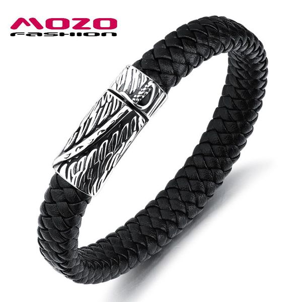 

мода горячие мужчины ювелирные изделия черный кожаный браслет из нержавеющей стали панк меч шарм магнит пряжкой высокое качество браслет ps2, Golden;silver