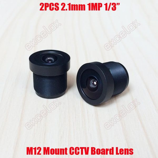 

2pcs/lot 1mp 1/3" 2.1mm 150 degrees wide angle view cctv board lens m12 mtv mount for analog ip security camera by excelax