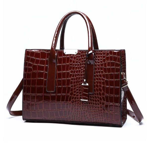 

red crocodile patent leather tote bag women handbags luxury women bags designer crossbody shoulder bags trunk bloso