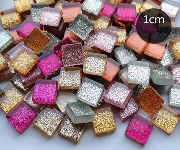 

200g225pcs 1см нескольких цветов блеск площади хрустальные стекла плитка для diy wall crafts мозаика из камня изготовление плитки домашнее у