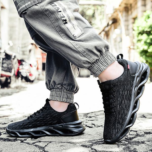 

men's tide sports casual air cushion, sweat-knit, breathable shoes, vulcanized shoes plus size, cushion shoes.124, Black;brown
