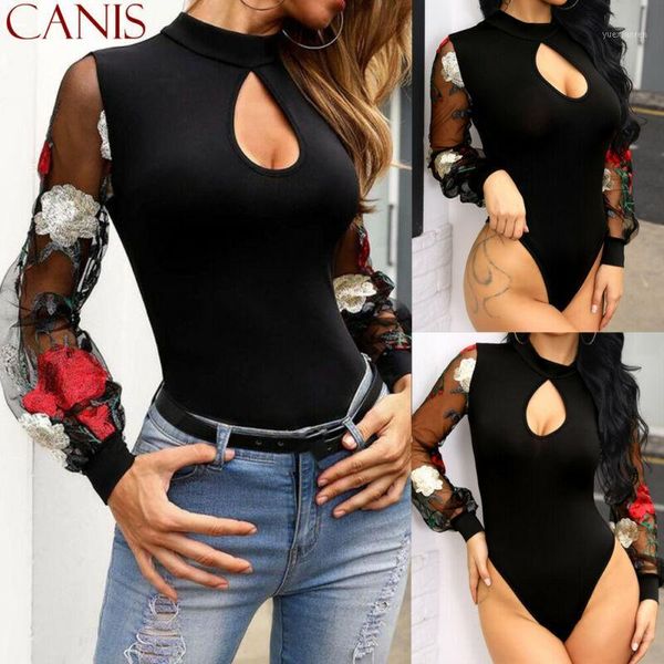 

women bodysuit bodycon jumpsuit romper leotard puff sleeve bodysuits1, Black;white