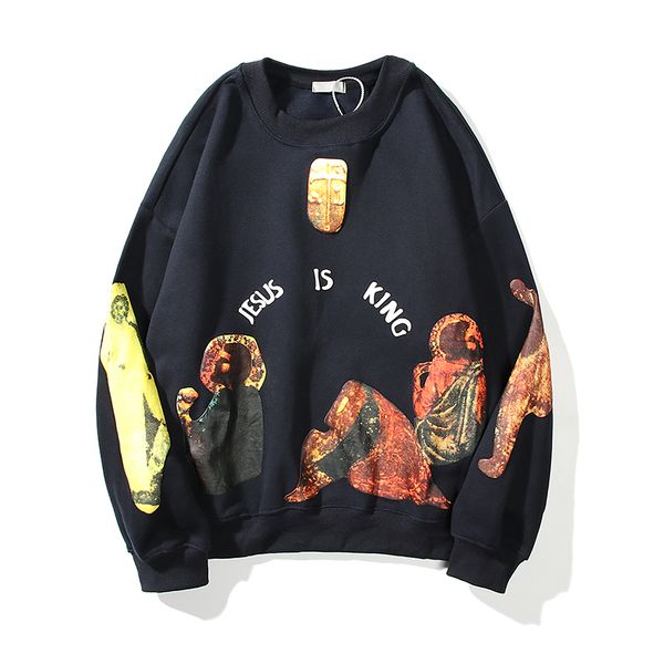 

kanye jesus casual is hop hip sweatshirt hoodies and fleece loose men streetwear hoody oversize women west stranger things king tomtd