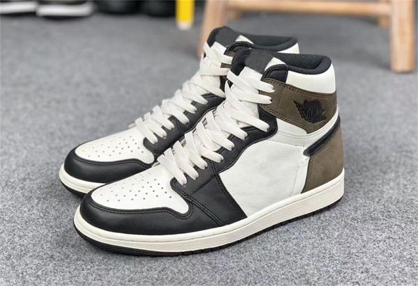 

1 high sail black dark mocha mens athletic shoes fashion outdoor sports shoes 1s og black white woman chaussures trainers, White;red