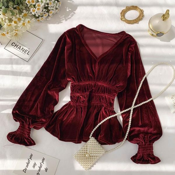 

fast shipping blouse solid color lace v-neck women's new design temperament ladies bandage hollow out blouse, White