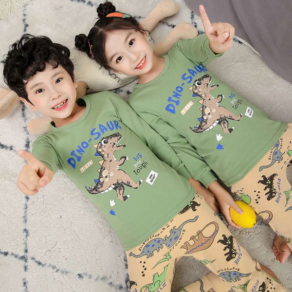 

with children's underwear autumn pants set girls' pajamas and boys' home winter cloth, Blue;red