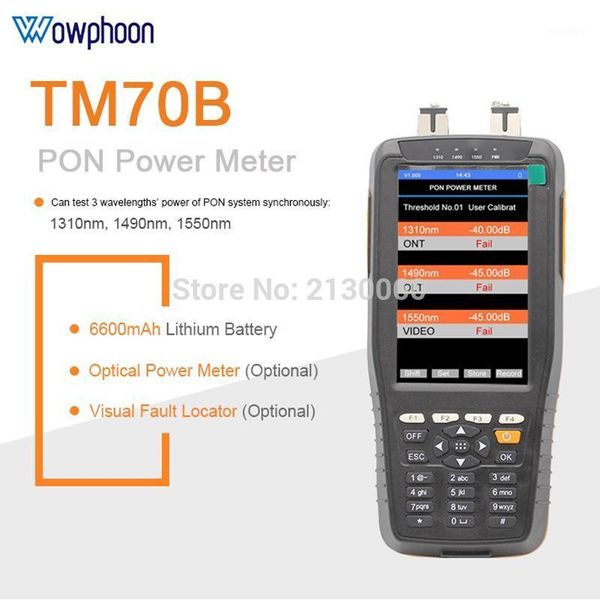 

pon optical power meter for epon gpon xpon olt-onu 1310/1490/1550nm tm70b / tm70b-ov11