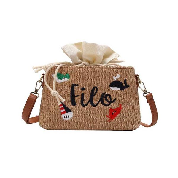 

summer women casual straw bag ins popular female beach letter handbag lady mini knit shoulder bag travel drawstring bolsa ss3240