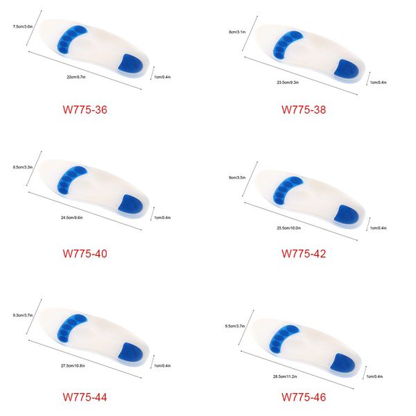 

1 pair soft silica gel full feet foot insoles cushion anti-slip shoe pads feet care protector