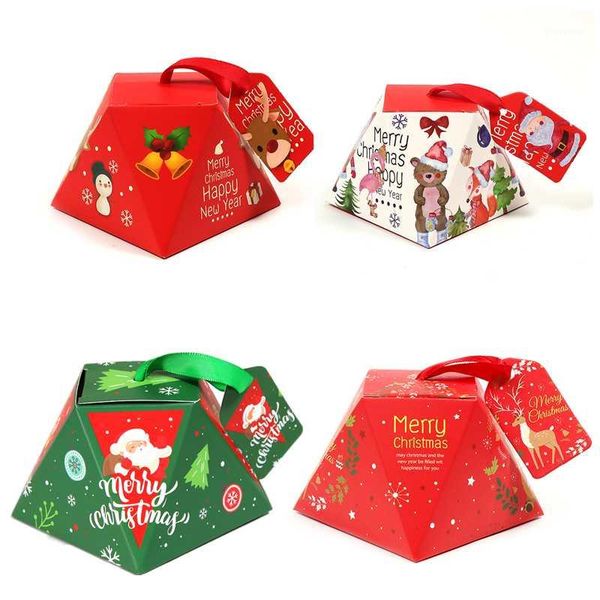 

50pcs christmas candy wrapping paper merry christmas candy box bag tree gift box with bells paper gift bag1