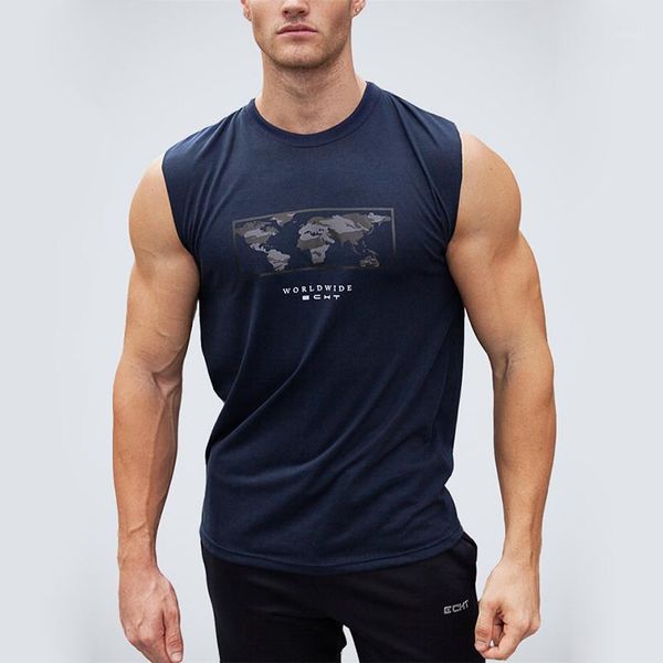 

running jerseys workout tank vest men training clothes crop print letter sleeveless shirt joggers cotton quick dry underwear men1, Black;blue
