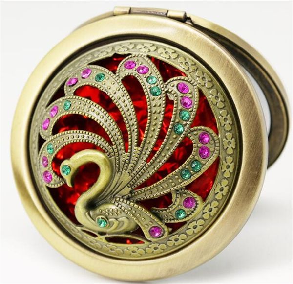 

cosmetic mirrors hand compact makeup copper plating retro hollowing out diy mirror originality portable fold gift 3 6xt m2
