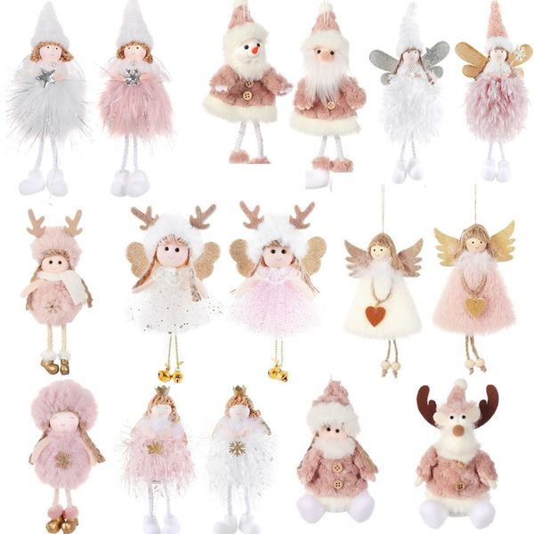 

2020 pendant angel navidad elk plush sitting xmas tree decor santa claus hanging ornaments christmas decorations for home