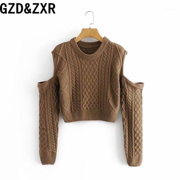 

gzd&zxr 2020 classic fall and winter fall shoulder loose long sleeve retro round neck pullover sweater1, White;black