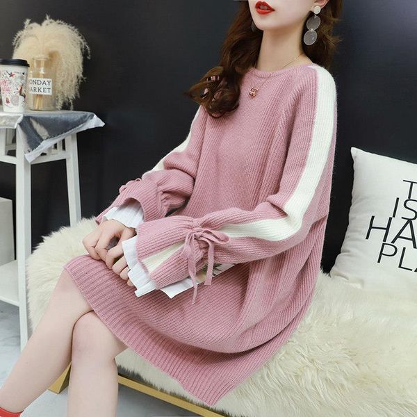 

2021 new loose fashion woman's dress hedging korean version of the long-sleeved rose dressed in female mesh autumn and winter sweatshir, White;black