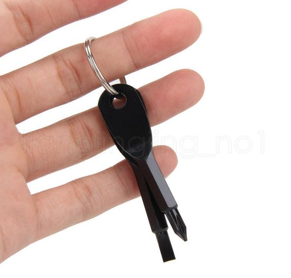 

2pcs/set screwdrivers keychain outdoor pocket mini screwdriver set key ring with slotted phillips hand k bbysfx lipper