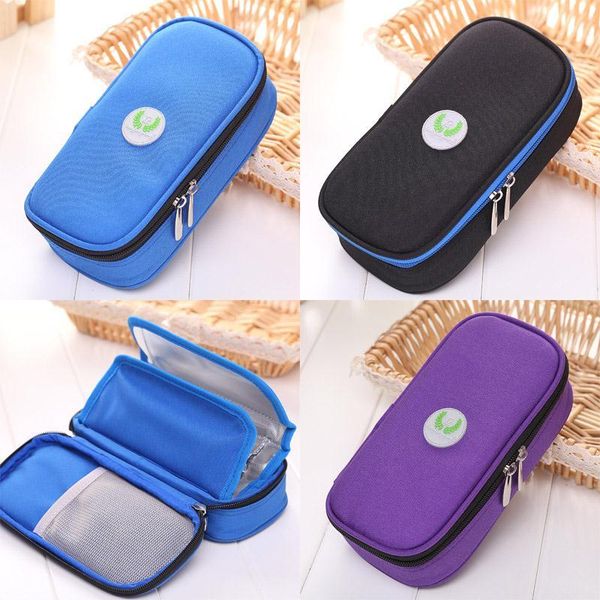 

20cm portable cooling bags diabetic ice pack cooler bags protector supply punch injector wallet functional storage